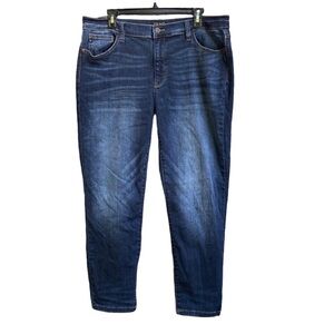 Judy Blue Relaxed Fit Jeans Womens Plus Size 1XL Dark Denim Wash Cropped Ankle